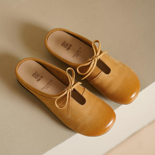 西村名物2025年夏季新款舒适平跟新中式风优雅穆勒拖鞋后空鞋T25AH14921 商品图8