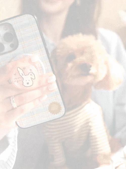 【上菜了! À Table!】粉蓝格纹 泡泡骚 x gula 联名系列 POPCASE手机壳 MagSafe Popcase磁吸款 撞色 小狗 格纹 iPhone17/16/15/14/13 商品图2