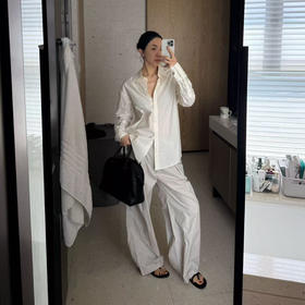 ROMI STUDIO“简约有型”极简春夏轻薄棉质倒褶阔腿裤 RW24LXT1251