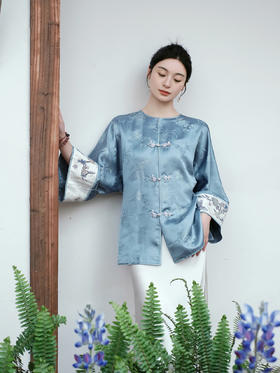 盛唐牡丹| 福蝶手工打籽绣真丝外套