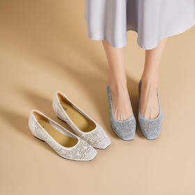 西村名物2025年夏季新款舒适坡跟新中式风优雅洞洞单鞋镂空鞋T25AH15041