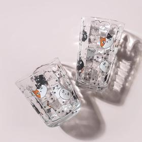 【清仓特惠4折】日本进口和蓝玻璃杯可爱猫咪三兄弟印花水杯家用透明牛奶杯子【不支持补差，非质量问题不退不换】S