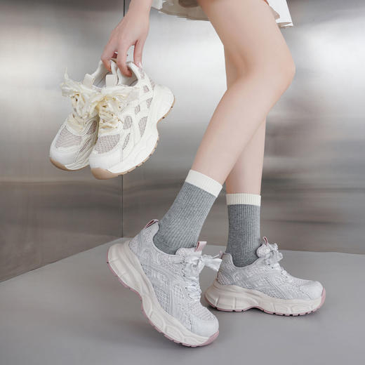 西村名物2025年春季新款舒适透气超轻厚底防滑老爹鞋T25CM38911 商品图0