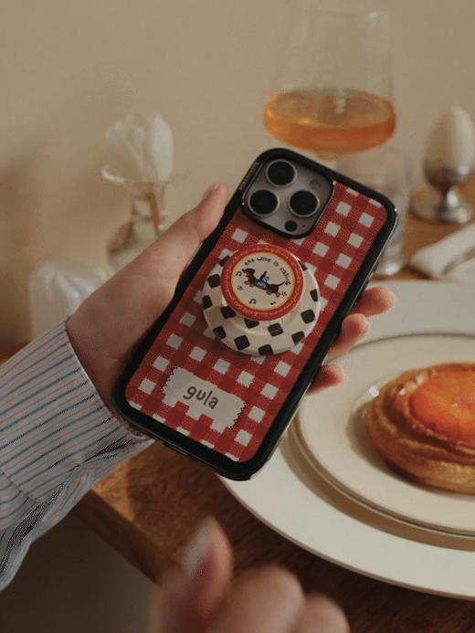 【上菜了! À Table!】红白格纹 PopSockets x gula 联名系列 POPCASE手机壳 MagSafe Popcase磁吸款 撞色 格纹 iPhone17/16/15/14/13 商品图2