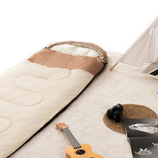 飞图乐（FTLY）可拼接春秋野营睡袋1KG/1.5KG 浅咖  SD18000 LP 商品图1