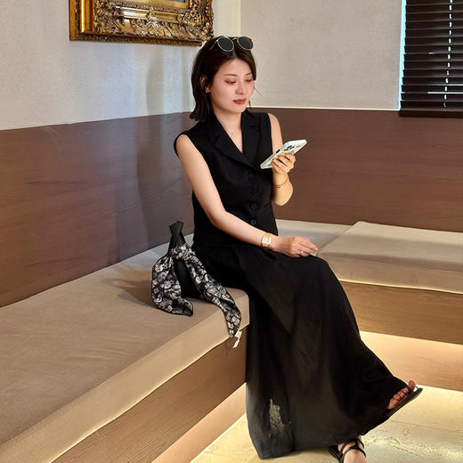 【卖完不补】良木礼亚麻马甲连衣裙套装（2E036-027） 商品图3