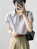 预售 年初八发货【霓颜 法式气质小飞袖条纹衬衫】80-140斤可穿，版型宽松垂顺，面料轻薄舒适柔软，上身百搭文艺风！ 商品缩略图4