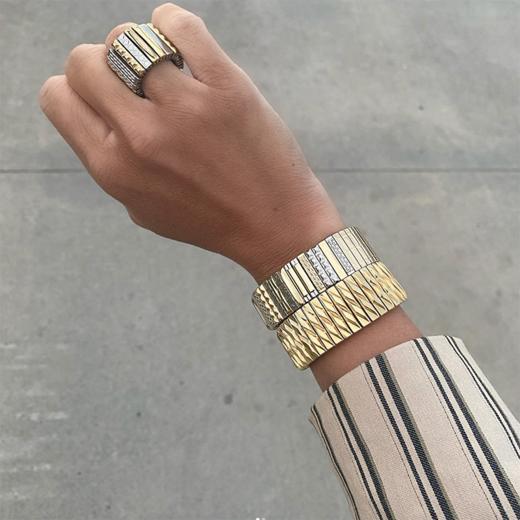 北京仓｜Sigal Paris-SIG 22 Gold-金色 宽手镯［法国设计师］ 商品图1