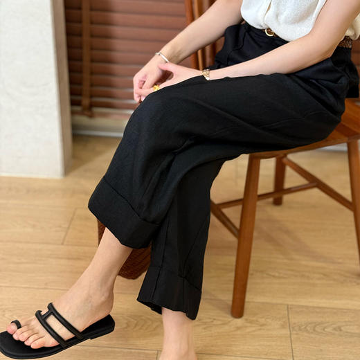 【预售7天】良木礼腰带亚麻裤（T37） 商品图2