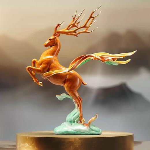 朱炳仁铜 国鹿 28/38 客厅办公室居家摆件 商品图3