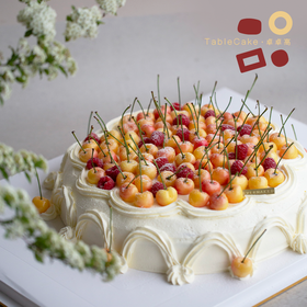 「卓卓高」TableCake｜樱桃奶油圆桌糕