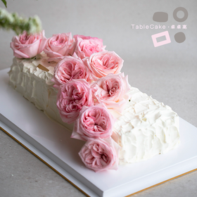 「卓卓高」TableCake｜「粉玫瑰之恋」玫瑰荔枝奶油长桌糕