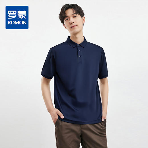 罗蒙男士夏季时尚百搭男士t恤短袖polo衫简约休闲商务男polo衫短袖 商品图5