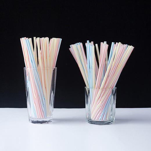 50支装一次性吸管 双童可弯曲彩色条纹喝水果汁饮料食用弯头吸管家用【0.6*21cm】 商品图3