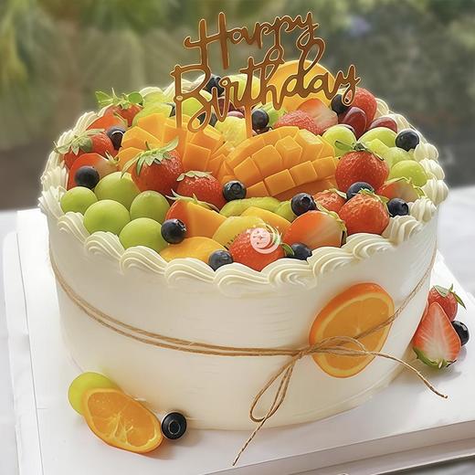 『不二之选』新鲜现切水果精心搭配生日蛋糕 商品图0