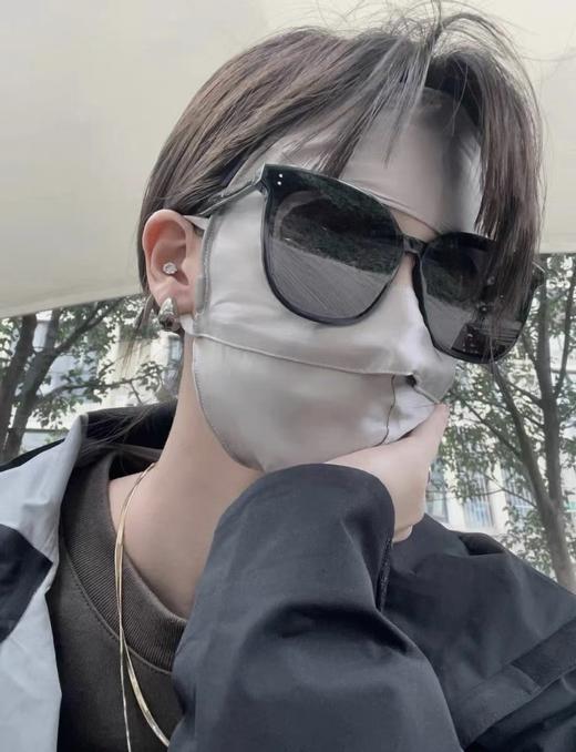 （2件减10）桑蚕丝面罩护眼口罩！防紫外线，耳带可调～ 商品图10