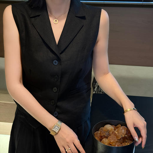 【卖完不补】良木礼亚麻马甲连衣裙套装（2E036-027） 商品图1