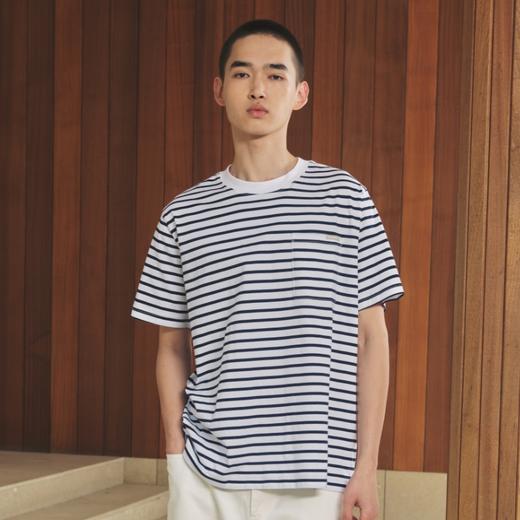WassupHouse条纹口袋短袖T恤 商品图1