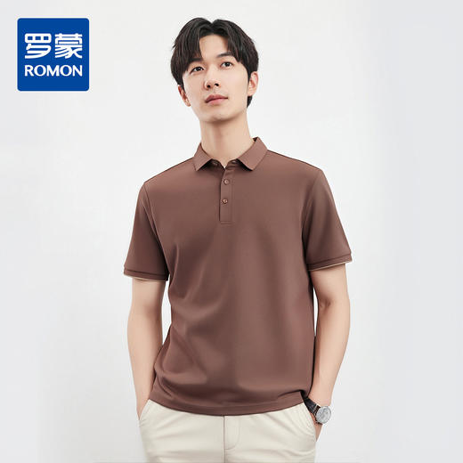 罗蒙男士夏季时尚百搭男士t恤短袖polo衫简约休闲商务男polo衫短袖 商品图4