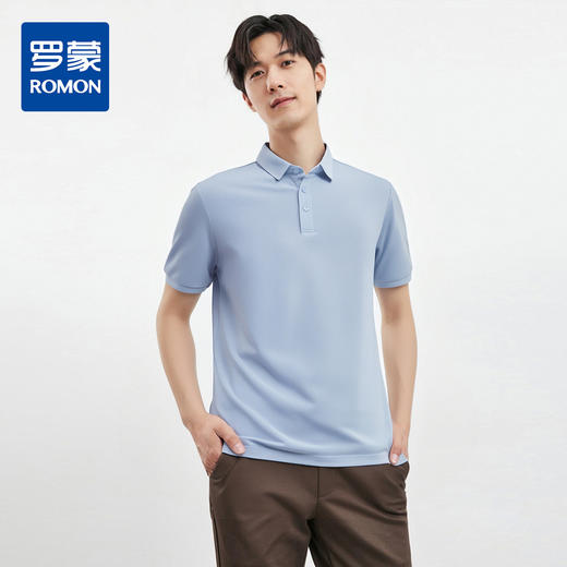 罗蒙男士夏季时尚百搭男士t恤短袖polo衫简约休闲商务男polo衫短袖 商品图0