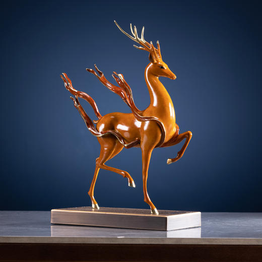 朱炳仁铜 鹿王天成 客厅中式艺术品创意鹿铜雕礼 商品图3