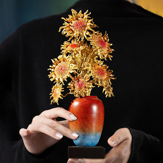 朱炳仁铜 燃烧的向日葵 同辉 摆件客厅玄关高级感轻奢家居 商品图3