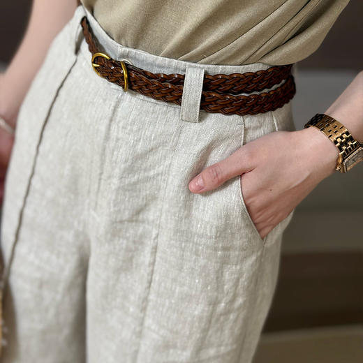 【预售7天】良木礼腰带亚麻裤（T37） 商品图6