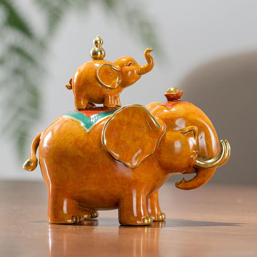 朱炳仁铜 贵人相助 心想事成 吉祥铜象摆件客厅办公书房桌面装饰礼品 商品图3