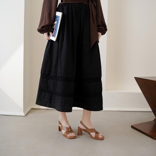 【夏季新款】2025年夏季新款舒适透气中跟防滑大底优雅百搭罗马凉鞋X25BG20551 商品图1