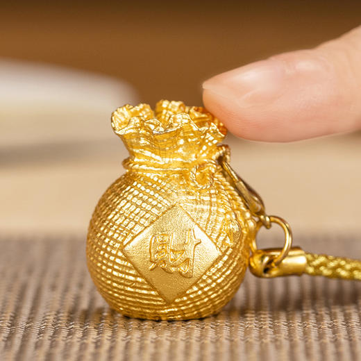 朱炳仁铜 福袋 挂件 招财挂饰包包配饰铜钱袋生日礼物 商品图2