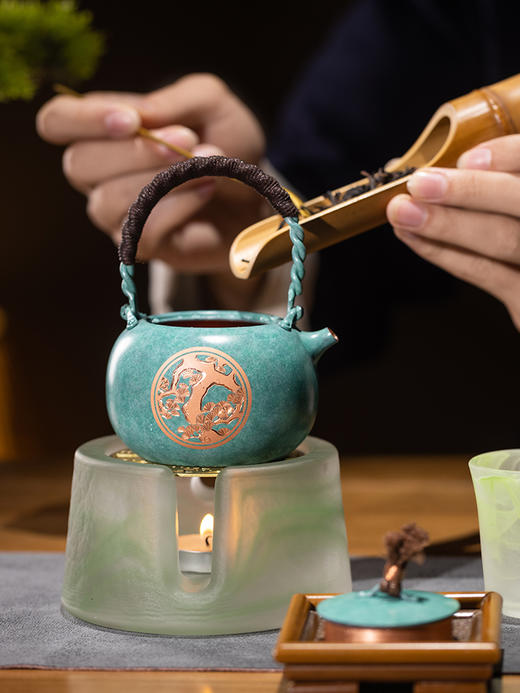 朱炳仁铜 没烦恼茶礼套装 铜壶茶器套装女生礼物生日送礼冬日煮茶 商品图1