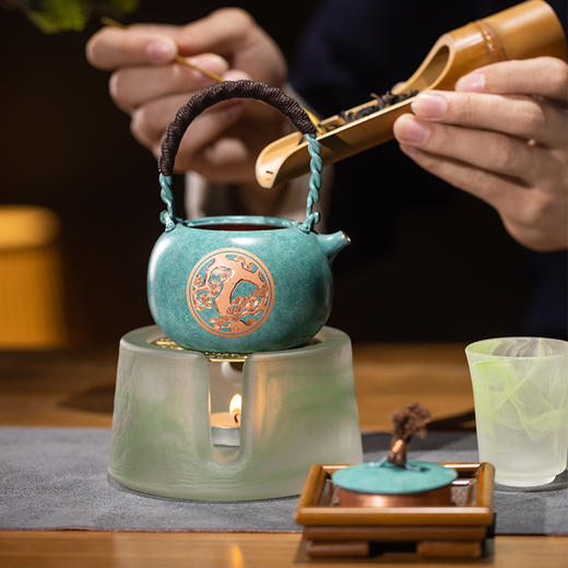 朱炳仁铜 没烦恼茶礼套装 铜壶茶器套装女生礼物生日送礼冬日煮茶 商品图5