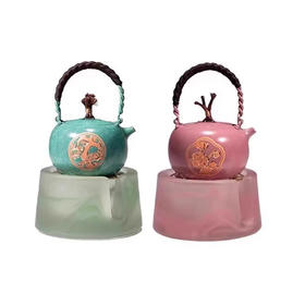 朱炳仁铜 没烦恼茶礼套装 铜壶茶器套装女生礼物生日送礼冬日煮茶