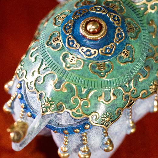 朱炳仁铜 福象升平 摆件大象摆件客厅办公桌摆放玄关酒柜吸水铜象 商品图3