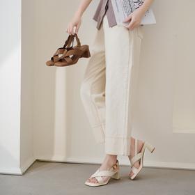 【夏季新款】2025年夏季新款舒适透气中跟防滑大底优雅百搭罗马凉鞋X25BG20551