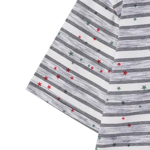 T3314夏季高级感新款韩系撞色条纹短袖T恤彩色星星印花百搭V领宽松上衣 商品图4