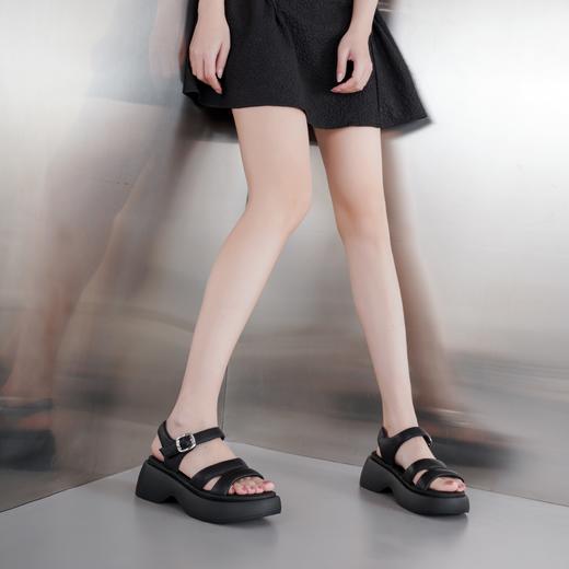 【夏季新款】2025年夏季新款舒适透气厚底平跟防滑大底罗马凉鞋沙滩凉鞋X25BG20651 商品图3