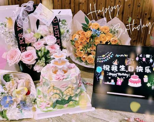 许愿池——铃兰手绘女神款生日蛋糕 商品图3
