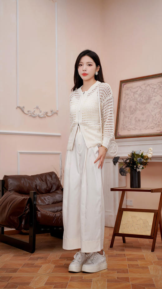 S1臣禾	【抗皱裤】立裁抗皱九分阔腿裤	JZ252060293现货 商品图2