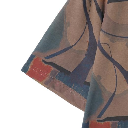 T3232夏季高级感新款潮牌设计感撞色凌乱圆领短袖T恤百搭套头宽松上衣 商品图4