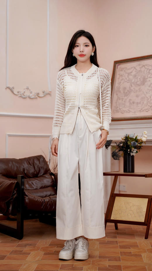 S1臣禾	【抗皱裤】立裁抗皱九分阔腿裤	JZ252060293现货 商品图1