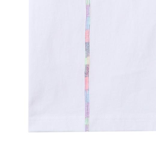 T3243夏季高级感新款韩系潮牌彩色缝线圆领短袖T恤领口立体装饰上衣 商品图4