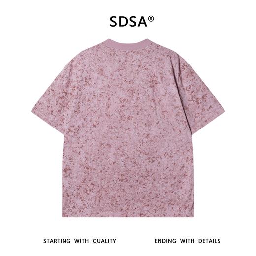 T3329夏季高级感新款韩系扎染流星细闪圆领短袖T恤百搭潮流套头上衣 商品图5