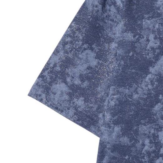 T3264夏季高级感新款韩系简约刺绣字母细闪短袖T恤简约宽松圆领上衣 商品图4