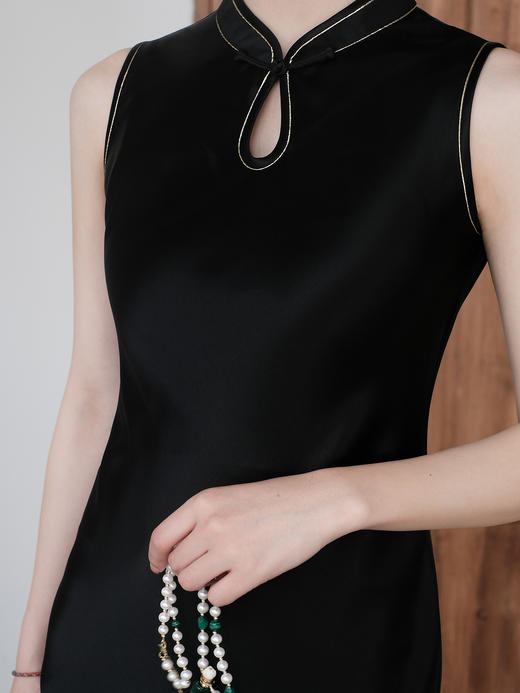 盛唐婧| 新中式旗袍领修身鱼尾连衣裙 商品图2