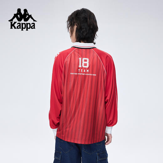 Kappa卡帕背靠背2025新款夏季情侣运动长袖polo衫足球上衣套头衫KPCJBPC10 商品图3