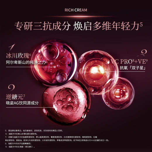 晓姿 冰川玫瑰系列 肌源希 越美时光馥润焕采精华面霜 30g 商品图4