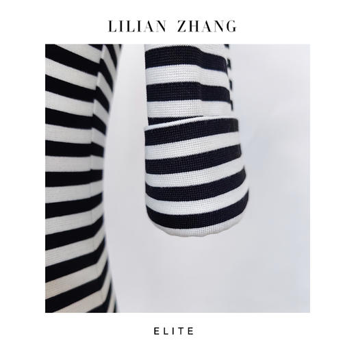 E“定制”—静奢风浪漫随性、风尚之选法式A摆条纹针织连衣裙 2501033 商品图1