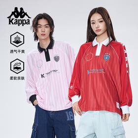 Kappa卡帕背靠背2025新款夏季情侣运动长袖polo衫足球上衣套头衫KPCJBPC10