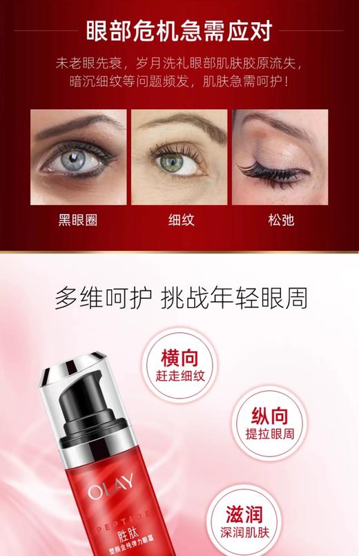 【门店直发】玉兰油 塑颜金纯弹力眼霜15ml 滋润淡纹提拉紧致 商品图3